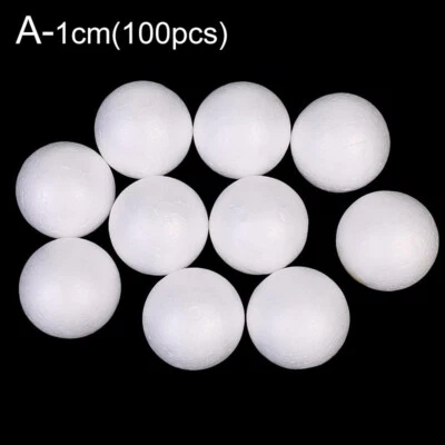10/50/100 Pcs Foam Balls Round White Polystyrene Sphere Art Craft Diameter 1-7cm - Image 1 of 4