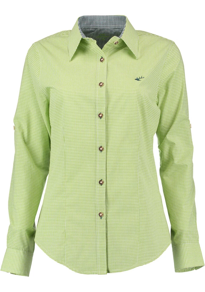 OS Trachten Damen Bluse Langarm Trachtenbluse mit Liegekragen Ututu - Bild 1 von 1