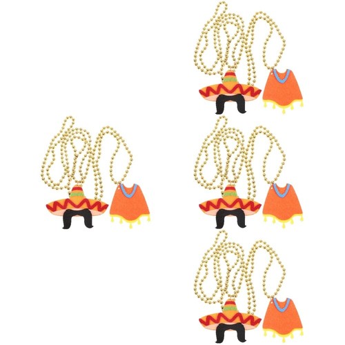 VETEMENTS 4 PEZZI Cappello Mantello Collana Festa Collane Gioielli Messicani per Donna