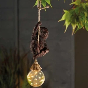 Adorable Swinging Sloth Light Up Hanging Garden Ornament Solar Gazing Ball LED - Picture 1 of 2