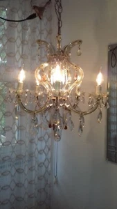 Lampadario vintage Maria Teresa cestello 6 luci Chandelier Ø55cm - Picture 1 of 10