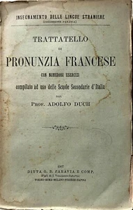 ADOLFO DUCH TRATTATELLO DI PRONUNZIA FRANCESE ESERCIZI SCUOLE SCUOLE SECONDARIE - Imagen 1 de 12