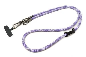 Capes Bande Épaule Cou Boucle pour Smartphone Housse en Nylon Violet Blanc - Photo 1/4
