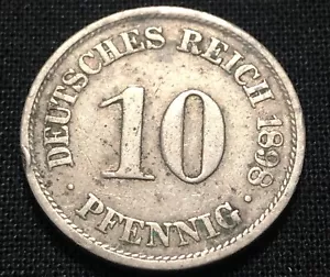 German Empire 10 Pfennig 1898 A. World Coin. Berlin Mint - Picture 1 of 4