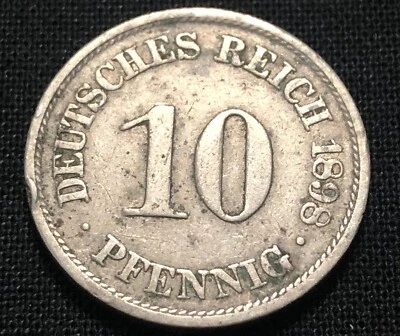 German Empire 10 Pfennig 1898 A. World Coin. Berlin Mint - Image 1 of 4