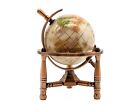 Unique Art 6-Inch Tall Mini Pearl Swirl Gemstone World Globe with Copper Tripod 