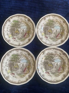 Platos de postre Ironstone Sonetos Shakespeare de Kensington Staffordshire 4 piezas - Imagen 1 de 5