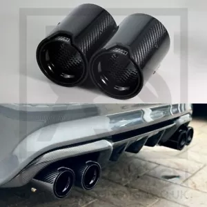 2 x BMW M2/M3/M4/M5 MP glänzend schwarz Kohlefaser Auspuffspitzen F87/F80/F82/F83/F10 - Bild 1 von 7