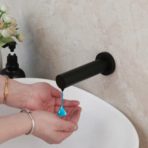 Botella dispensadora de jabón automática con sensor de baño negro montado en pared de 500 ml - Imagen 1 de 11