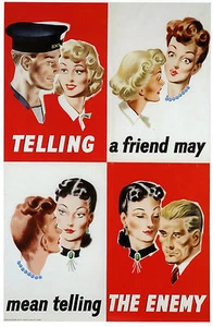 "TELLING A FRIEND MAY MEAN TELLING..."... WW2 Propaganda Poster Various Sizes - Picture 1 of 1
