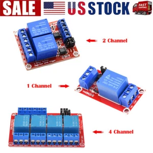 DC12V 1/2/4 Channel Relay Board Relay Module with Optocoupler Isolation High Low - Imagen 1 de 22