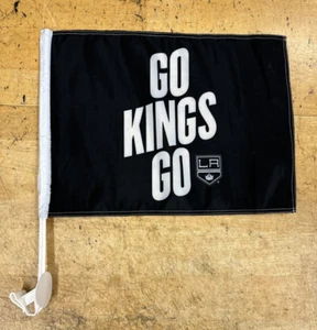 New LA LOS ANGELES KINGS NHL GO KINGS GO 12x15 Window Mount Car Flag - Picture 1 of 7