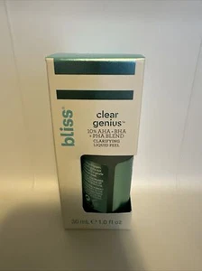Bliss Clear Genius Clarifying Liquid Peel, 1 fl. oz. NIB - Picture 1 of 2