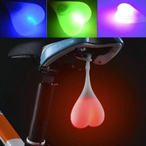 LED Bike Ball Lights Bicycle Back Rear Tail Light Cycling Heart Ball Egg Lamp - Picture 1 of 11