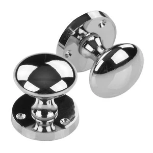 Chrome or Brass Door Knobs Mortice Interior Polished Sprung Door Knobs Pair - Picture 1 of 8