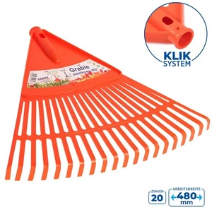 Gartenrechen Arbeitsbreite 48 cm 20 Zinken Laubrechen ohne Stiel - Bild 1 von 5