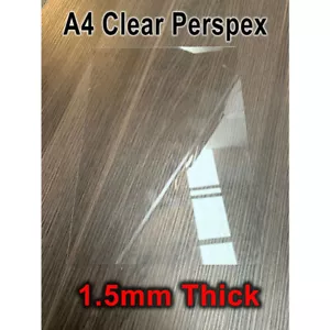 1.5mm THICK - A4 Sheets Clear Perspex Acrylic Cut Sheets Signs Display UV Sheet - Picture 1 of 4