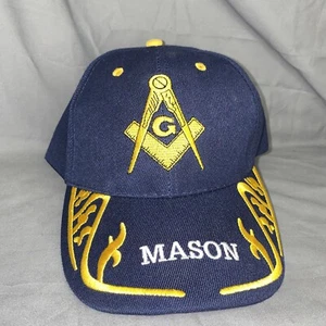 Mütze Kappe Freimaurer Masonic bestickt verstellbar blau gold NEU - Bild 1 von 2