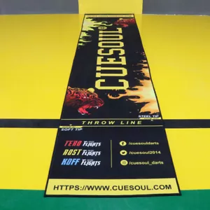 CUESOUL Heavy Duty Darts Mat Includes Both Official Dart Throwline-Fire Tiger - Picture 1 of 6