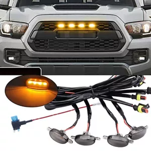 4x Smoked Lens Amber LED Front Grille Running Lights Raptor Style  For Ford F150 - Picture 1 of 9