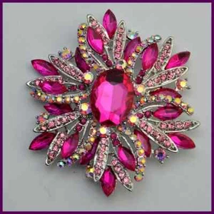 Retro Exaggerated Temperament Large Crystal Glass Brooches for Women Luxury Pins - Picture 1 of 34