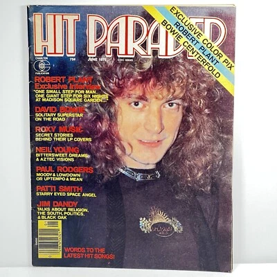 Hit Parader Magazine No 143 June 1976 Robert Plant Ramones Roxy Music Bowie - Image 1 of 4