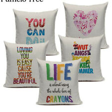 Colorful Life Elegant Love Letter Cushion Cover Coussin Pillows Sofa Car Home