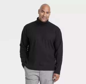 NWT Men's Houston White Size XL Black Long Sleeve Turtleneck Thick Ribbed Shirt - Picture 1 of 7