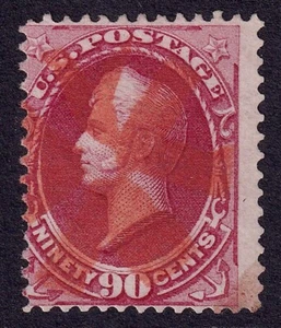 US Scott 155, 1872 Perry, 90c carmine, VERY FINE USED *Red Cancel* - Picture 1 of 2
