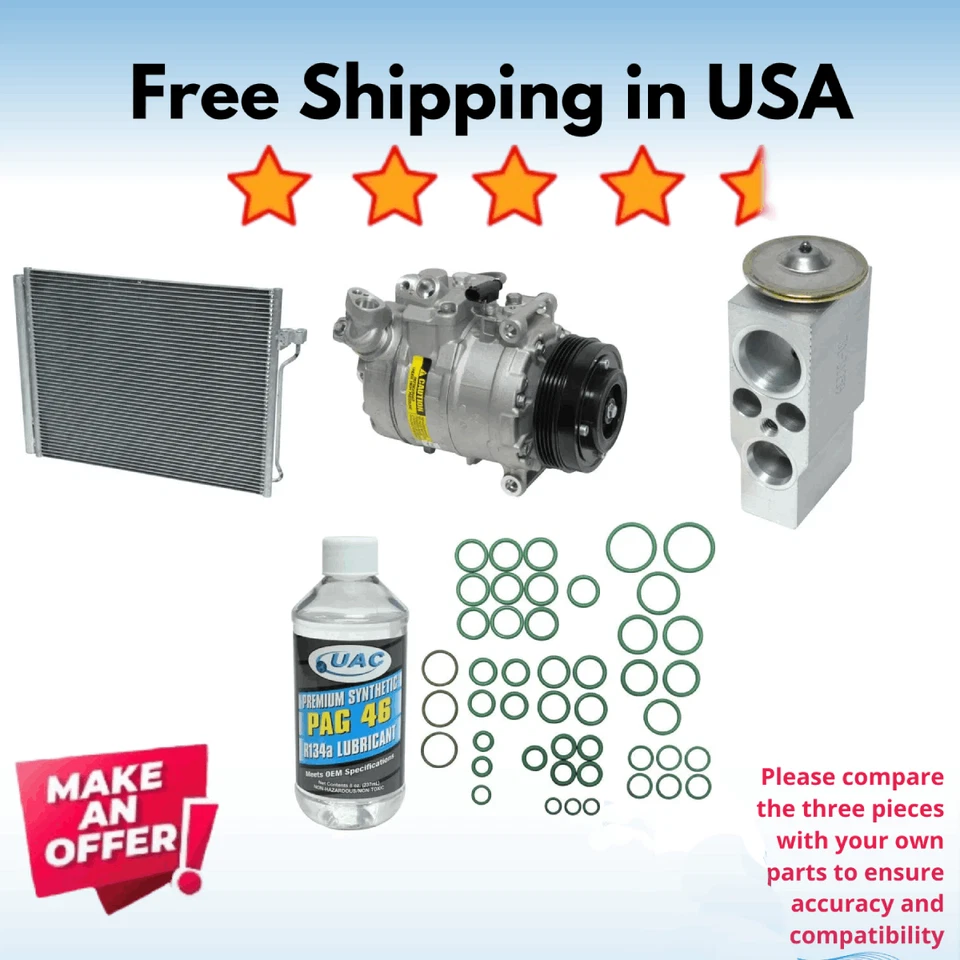 Compressor, Condenser & Valve A/C Fit BMW 760Li 2009-2010 - Image 1 of 1