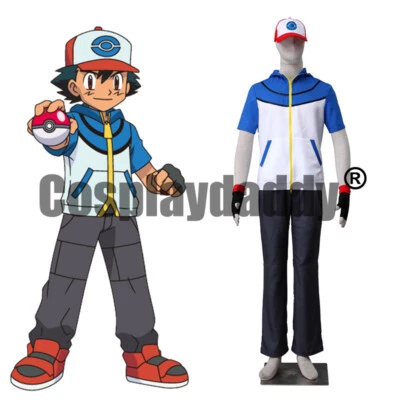 Pocket Monsters Black & White Ver. Trainer Ash Ketchum Satoshi Cosplay Costume - Image 1 of 4