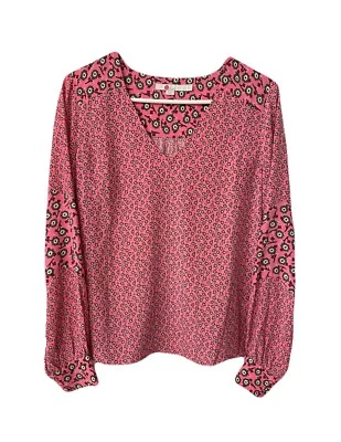 Blusa Boden Feminina Tamanho 6 Pequena Eva Ditsy Rosa e Verde Estampa Floral Boho Excelente Estado Usado - Imagem 1 de 4