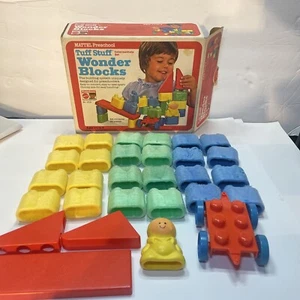 Vintage 1979 Mattel Tuff Stuff Wonder Blocks Complete Set 29 pcs including Box!! - Picture 1 of 24