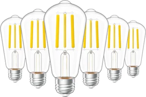 Sunco 6 Pack Vintage LED Edison Bulbs 75W Equivalent, 8.5W, Dimmable 1000 LM - Picture 1 of 12