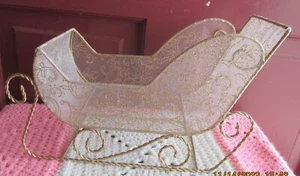 Gold Wire Sled with Gold Trimmed Fabric Covering - Picture 1 of 8