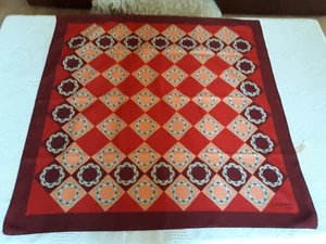 N34 Foulard carré polyester J D'ORMONT PARIS 77x77cm VINTAGE 70 squared scarf - Imagen 1 de 6
