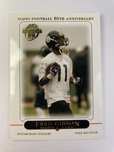 Topps 50th Anniversary Fred Gibson #406 Rookie Football Trading Card MEL1.