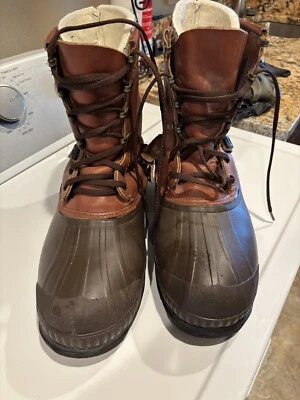 Cabela's Sorel "K" Kaufman Men's 13 Insulated Winter Snow Brown Boots Wool Liner - Image 1 of 4