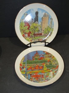 Franklin McMahon CHINATOWN 1977 & LINCOLN PARK ZOO 1976 Chicago Edition 8" PLATE - Picture 1 of 8