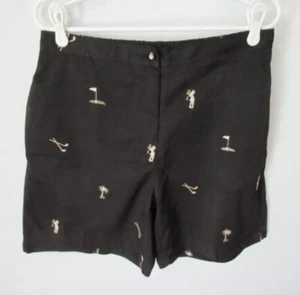 Coral Bay Golf black embroidered golf shorts 6-1/2" inseam *Sz 12P* - Picture 1 of 4