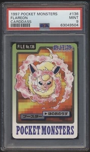 PSA 9 Flareon 136 Pokemon Carddass Bandai Vintage 1997 Pocket Monsters - Imagen 1 de 2