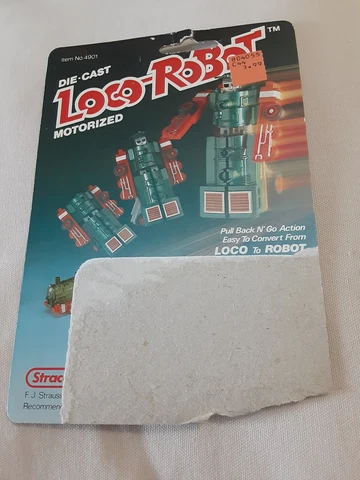 1980's Straco Motorized Loco Robot Toy train engine cardback cardboard Cover