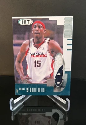 Tarjeta deportiva auténtica Sage Hit #J7 usada en el juego 🔥 Amare Stoudemire RC SP 2002 Foto 1 de 2