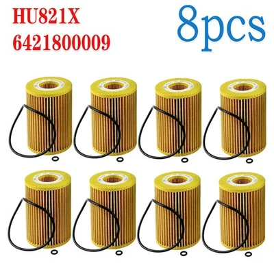 8Pcs Oil Filter Element HU821X For 2007-2021 Mercedes-Benz E350 GL350 ML350 R320 Foto 1 de 4