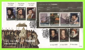 G.B. 2009 House of Tudor combination Royal Mail First Day Covers, London SE10 - Picture 1 of 1