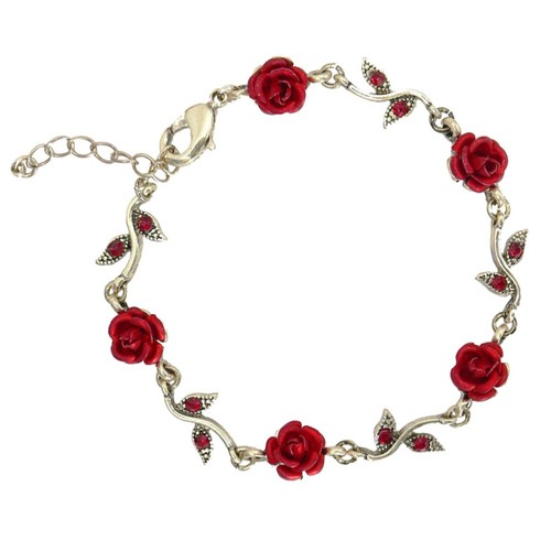 Braccialetto Charm Rosa Rossa Bracciale San Valentino Regolabile Bracciale Rosa