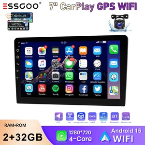 2+32G 7" Doble 2DIN CarPlay Android 15 CarRadio Estéreo GPS Navegación WIFI con Cámara - Imagen 1 de 12