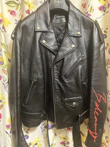 BALENCIAGA sizeM 19Aw Leather Rider Jacket - Picture 1 of 6