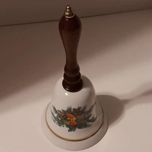 Avon Weihnachtsglocke 1985 mit Goldrandband Obststrauß und Immergrün - Bild 1 von 8