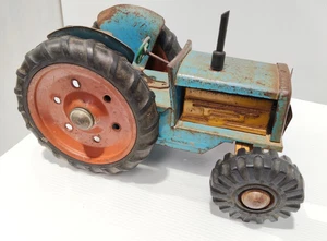 Scarce Vintage Tin Toy Boomaroo Toys Large Blue Tractor Rare Original Label - AF - Bild 1 von 10